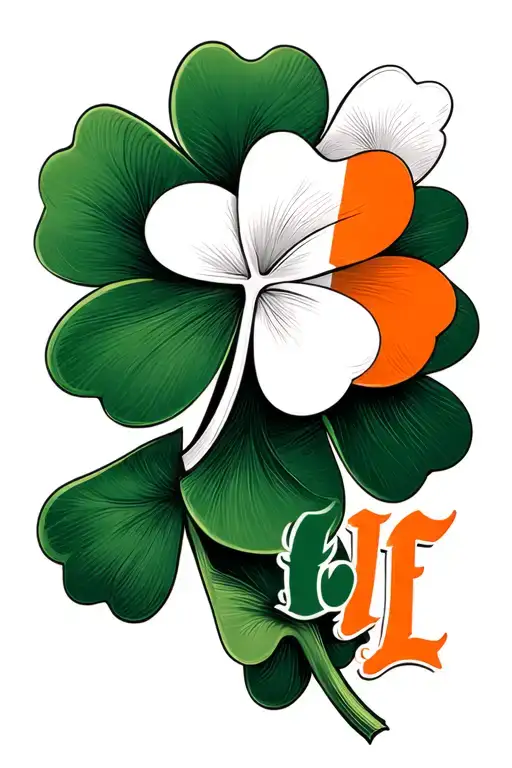four leaf clover ireland flag and the name holly tattoo design idea