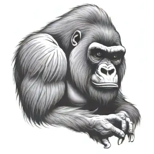 gorilla face tattoo design idea