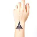 minimalist angkor watt cambodia wrist tattoo design idea