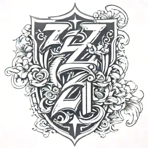 create tatoo with letters Z&M on sholder armor tattoo design idea