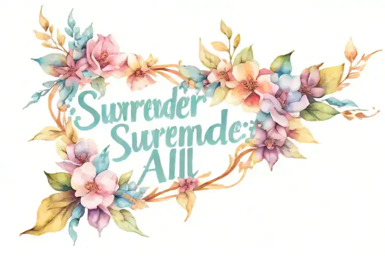 "I surrender all" tattoo design idea