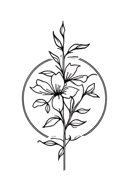 Sagittarius sign and December flower tattoo design idea