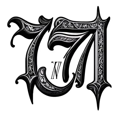 777 Roman Numerals tattoo design idea