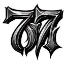 777 Roman Numerals tattoo design idea