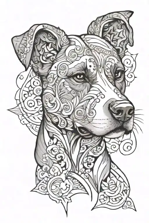 dog breed tattoo design idea