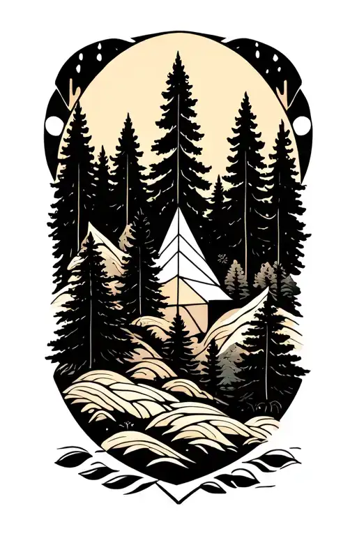 Forest, nature tattoo design idea