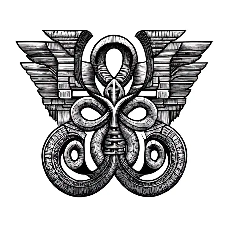  triskelion  egyptian symbol of  balance, movement, and the unity of the past, present, future tattoo design idea