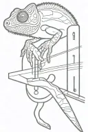 chameleon playing guitar tattoo design idea