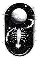 scorpio constellation, minimalism, pluto planet tattoo design idea