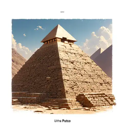 egyptian pyramid consisting of polygonal stones like the walls in cusco tattoo design idea