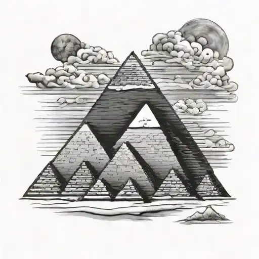 pyramids of giza tattoo design idea