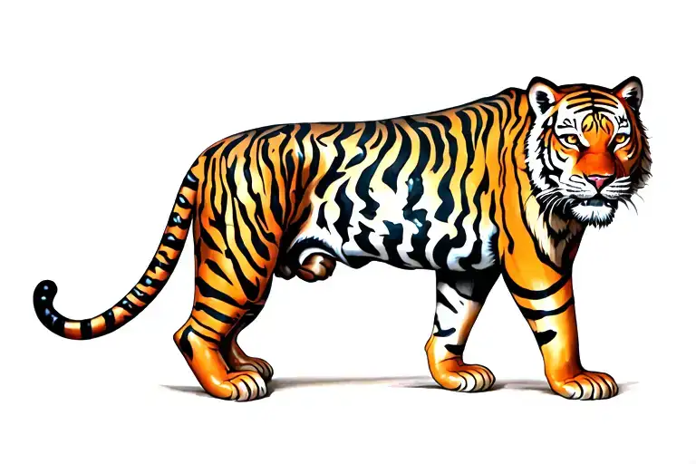 Tiger full body tattoo design idea