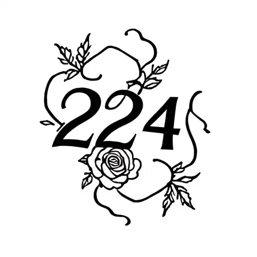 "224" Small wrist tattoo design, add a little rose or little line tattoo design idea
