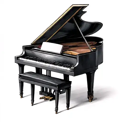 pianoforte with Notenschlüssel tattoo design idea