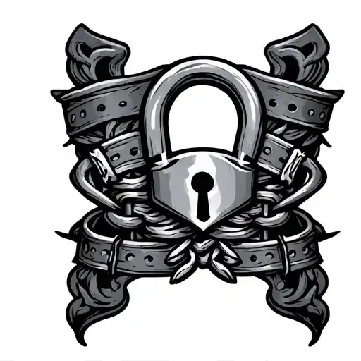 Chastity belt padlock  tattoo design idea