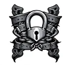 Chastity belt padlock  tattoo design idea