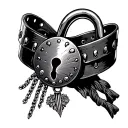 Chastity belt padlock  tattoo design idea