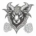 houndoom, head shot image tattoo design idea