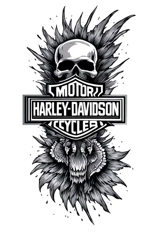 Harley Davidson logo tattoo design idea