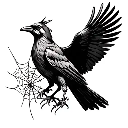 An animal called Cuervo Precisely a bird with cobwebs for the traditional left pectoral tattoo design idea