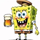 spongebob with beer tattoo design idea