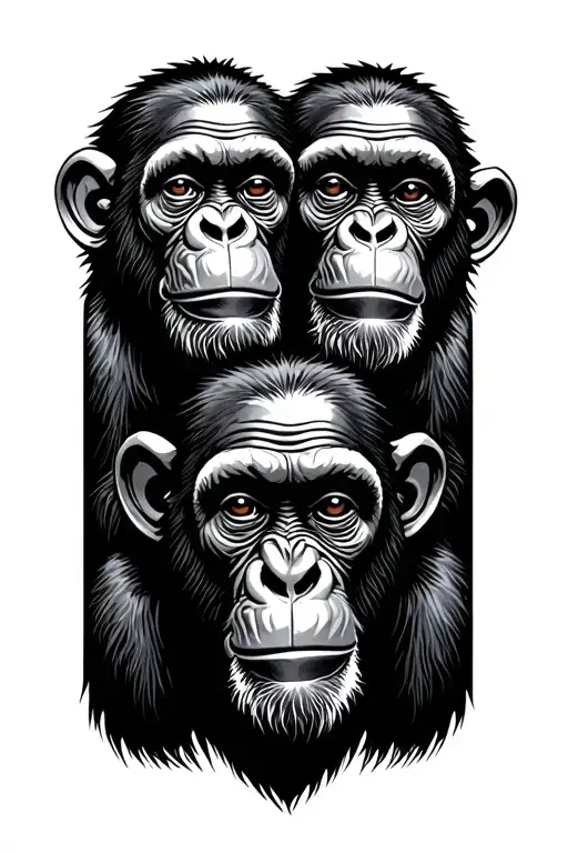 3 Wise Monkeys traditional style tattoo tattoo design idea