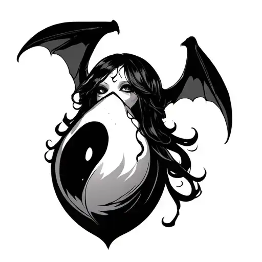 Anime Succubus womb tattoo with ovum tattoo design idea