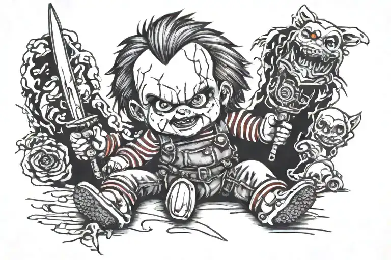 chucky f baby tattoo design idea