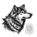 wolf looking forward tattoo design idea