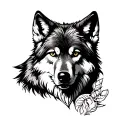 wolf looking forward tattoo design idea