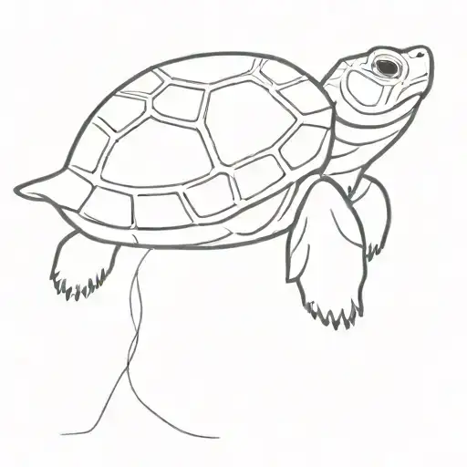 small turtle laying tattoo design idea