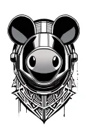 deadmau5 helmet tattoo design idea
