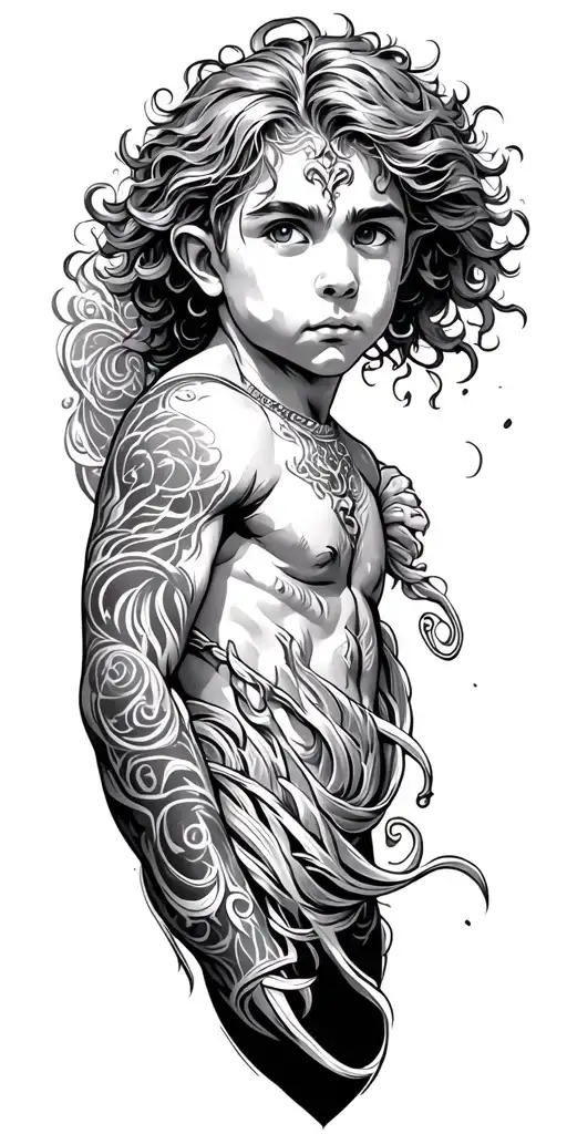 Cory thors son, Aquarius, houston tattoo design idea