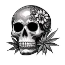 mexican weed sugar skull tattoo design idea