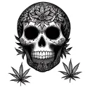 mexican weed sugar skull tattoo design idea