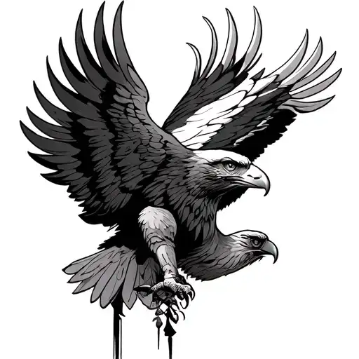 roman numerals eagle passed away tattoo design idea