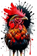 crazy chicken tattoo design idea