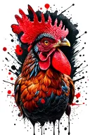 crazy chicken tattoo design idea