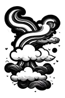 cloud and rainbow tattoo design idea