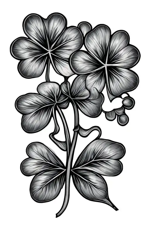 Ugram Veeraam Maha Vishnu 4 leaf clover tattoo design idea