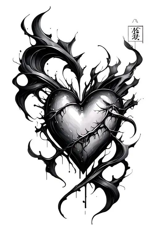 kintsugi heart abstract tattoo tattoo design idea