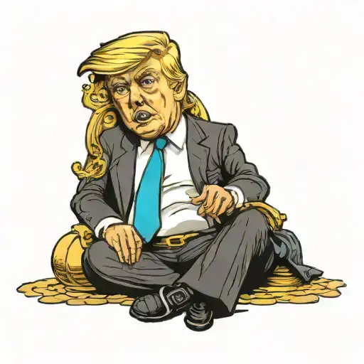 donald trump on his golden toilet tattoo design idea