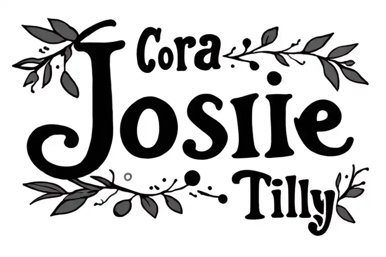 kid names Cora Josie Tilly tattoo design idea