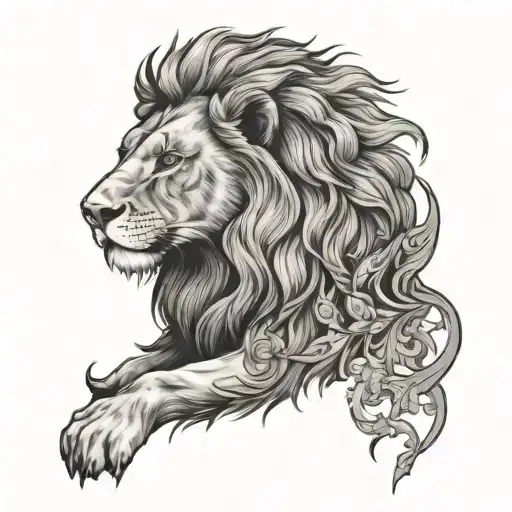 Lion Lamb tattoo design idea
