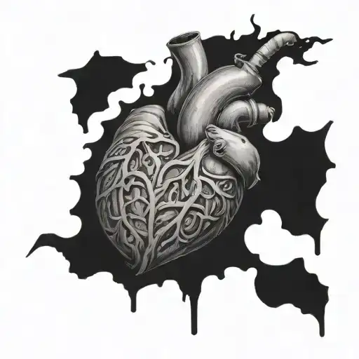 Broken heart and Iran and cigarettes and love of betrayal tattoo design idea