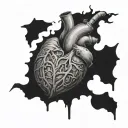 Broken heart and Iran and cigarettes and love of betrayal tattoo design idea