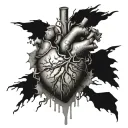 Broken heart and Iran and cigarettes and love of betrayal tattoo design idea
