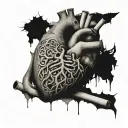 Broken heart and Iran and cigarettes and love of betrayal tattoo design idea