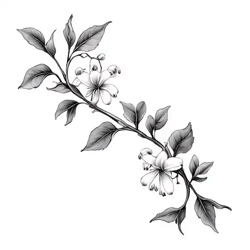 Lily Of The Valley And Hawthorn vine wrapping tattoo design idea
