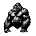 gorilla roaring fiercely tattoo design idea